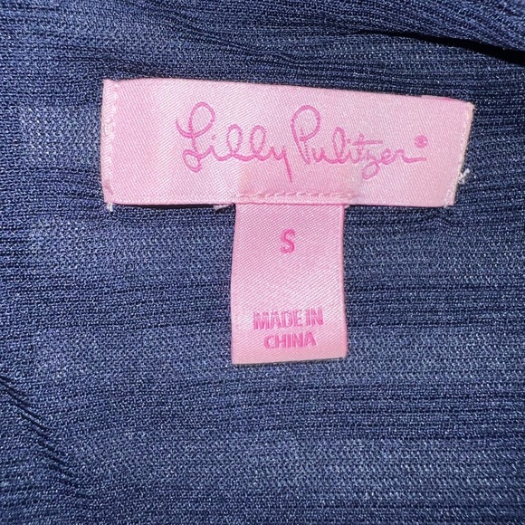Lilly Pulitzer Dress Janice Shift True Navy Ottoman Stripe, Small - Picture 14 of 15